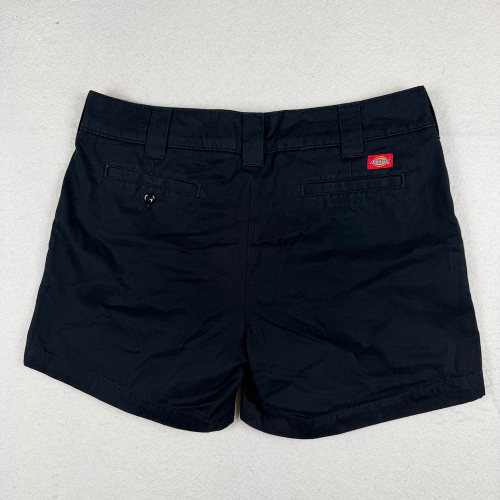 Dickies Womens Boyfriend Chino Shorts Black Cotton Twill W814928 Size 8 - Picture 7 of 8